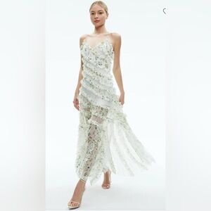 alice + olivia Sondra Lace Ruffled Maxi Dress